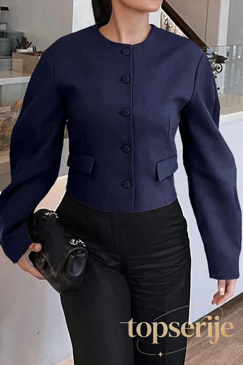 Resort Solid Color Long Sleeve Coat