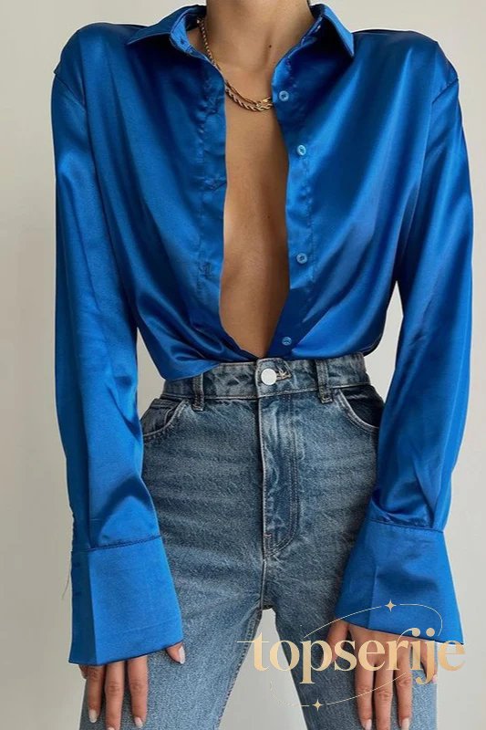 Lace Leather Panel Sheer Sexy Long Sleeve Chic Blouse