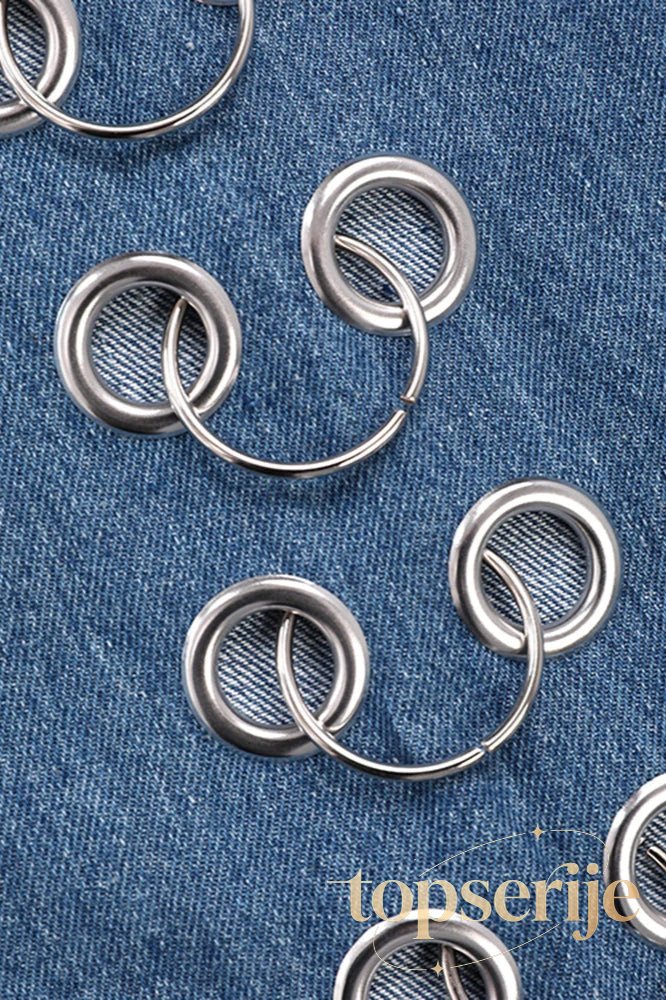 Metal Hole Hollow Out Straight Jeans