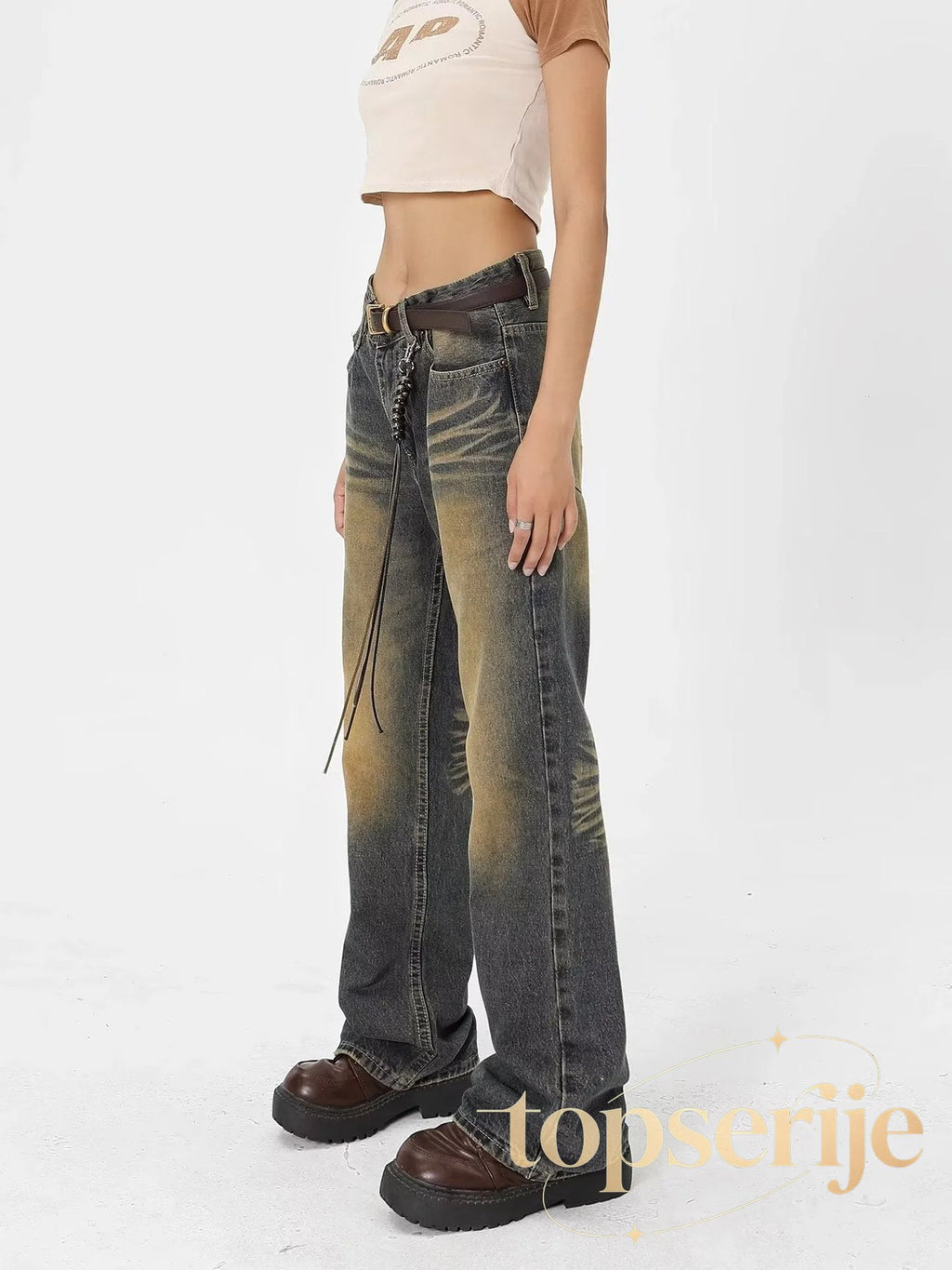 Wash Made Old Blue Micro Flared Retro Trendy Jean