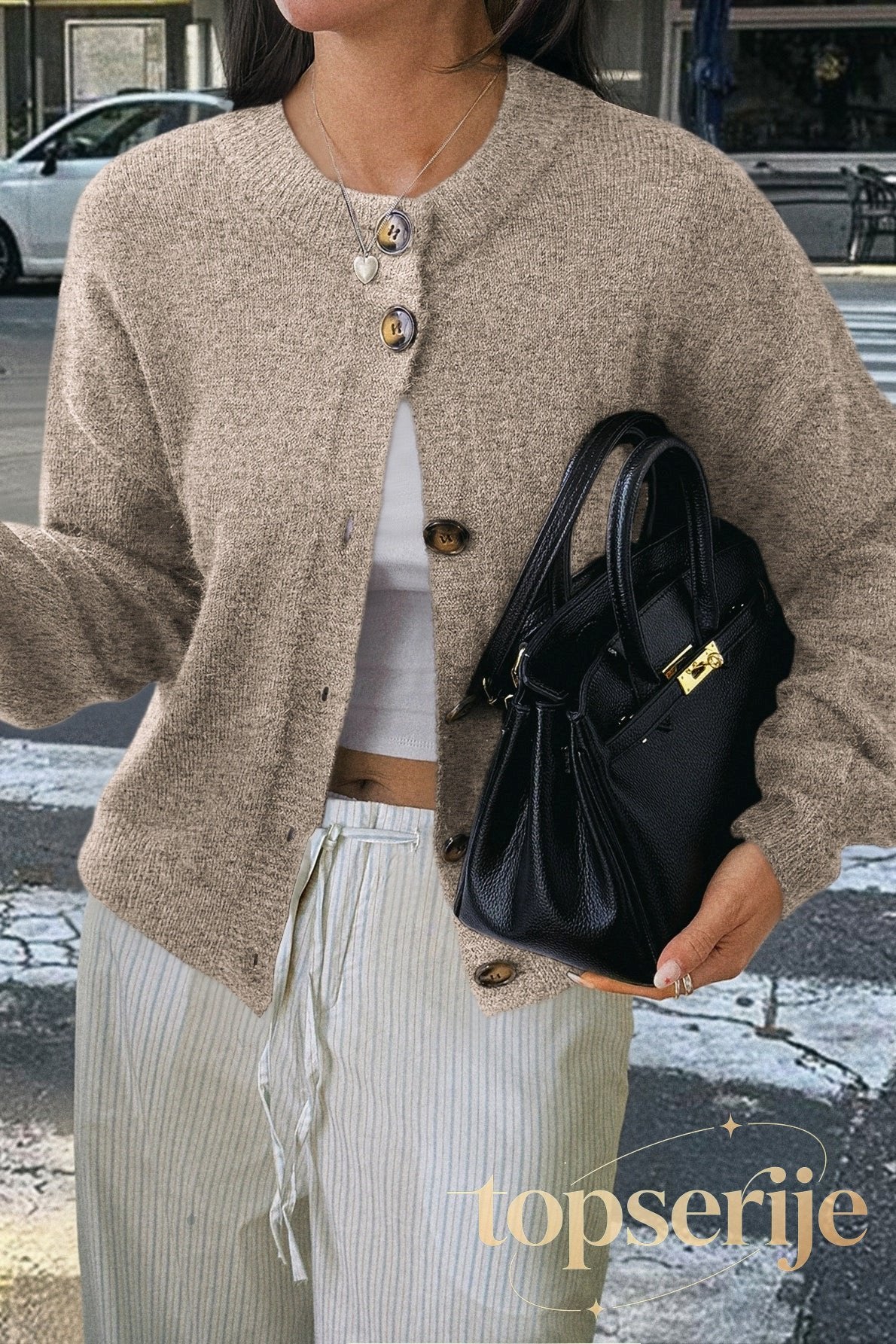 Casual Minimalist Button Front Long Sleeve Coat