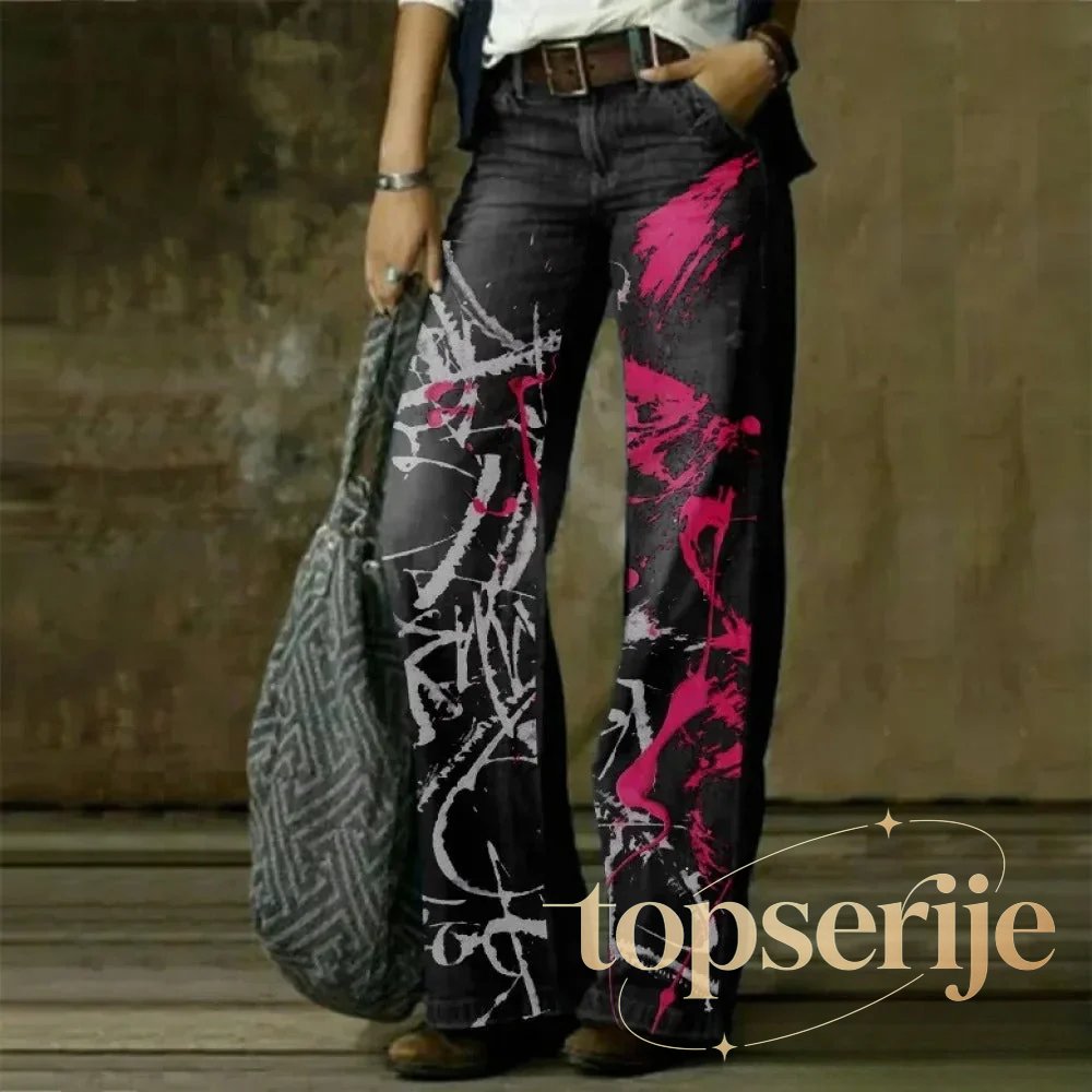 Vintage Style Loose Wide Leg Streetwear Denim Jean