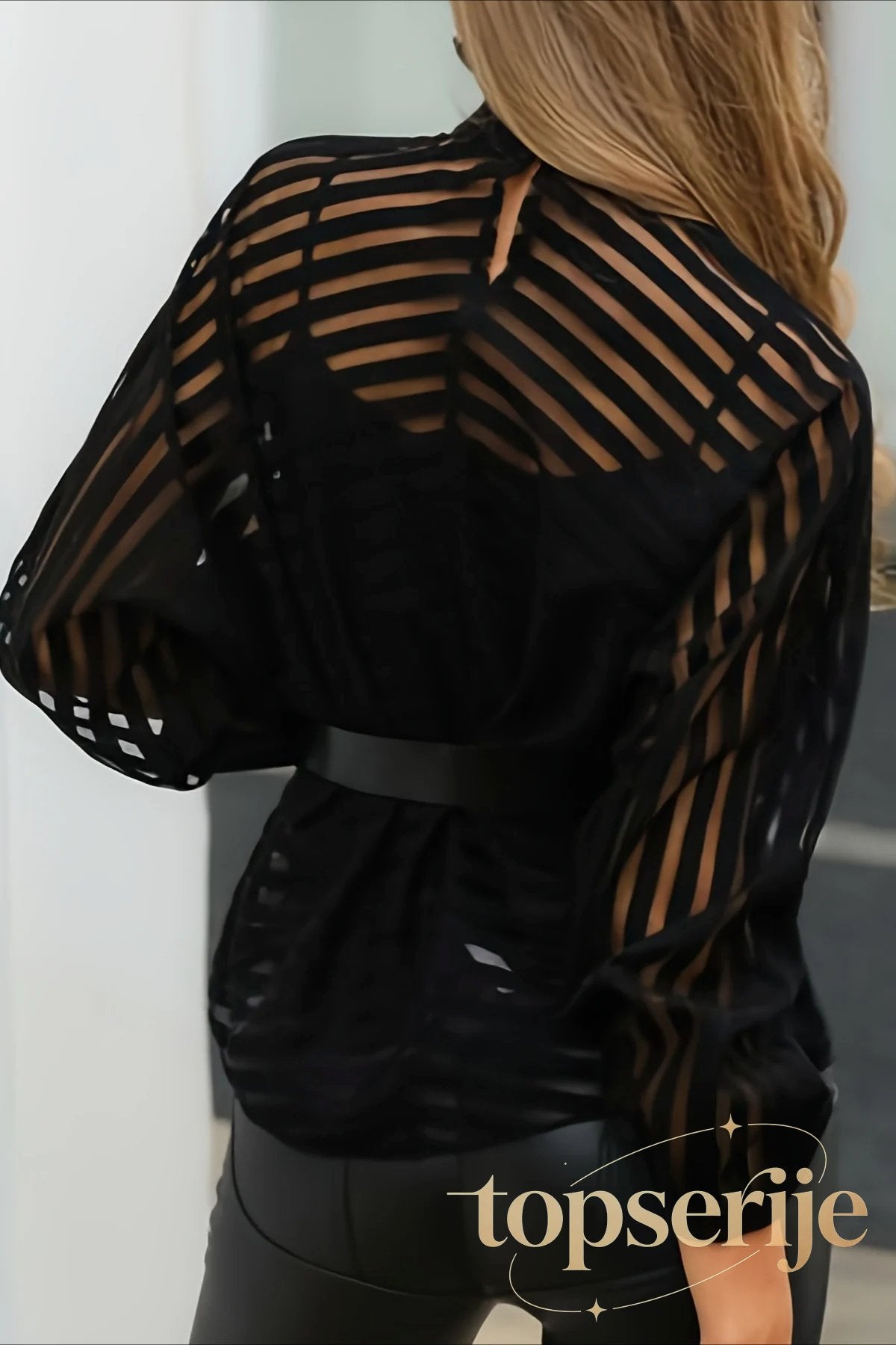 Striped Relaxed Fit Long Sleeve Chic Versatile Blouse
