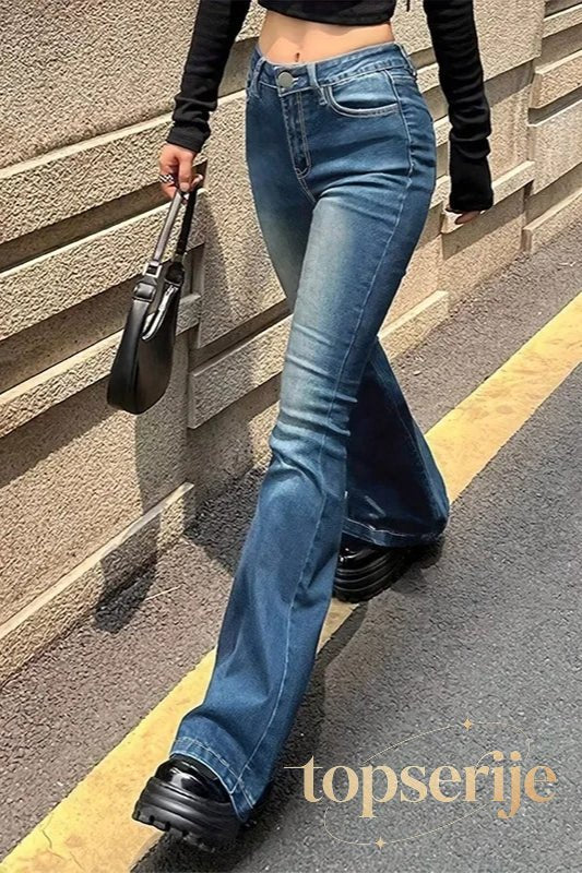 High Waist Flared Bootcut Jeans