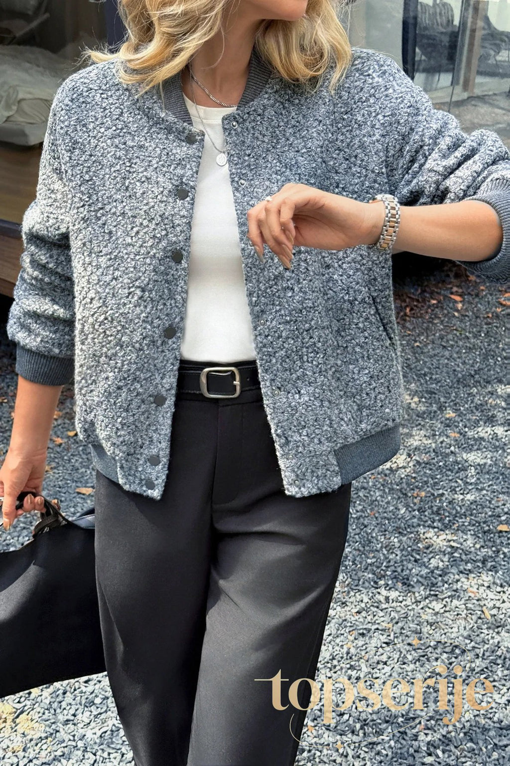 Holiday Style Long Sleeve Button Coat