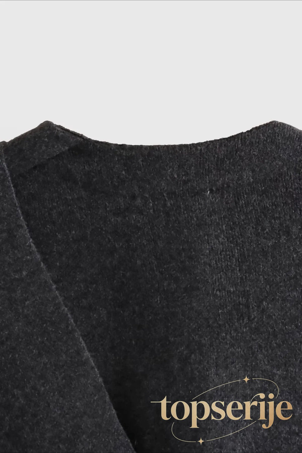 Cropped Knit Asymmetric Scarf Collar Coat