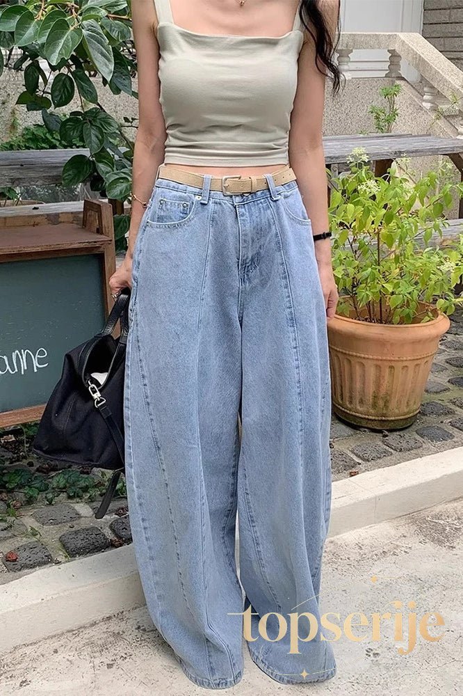 Retro High Waist Wide-Leg Jeans