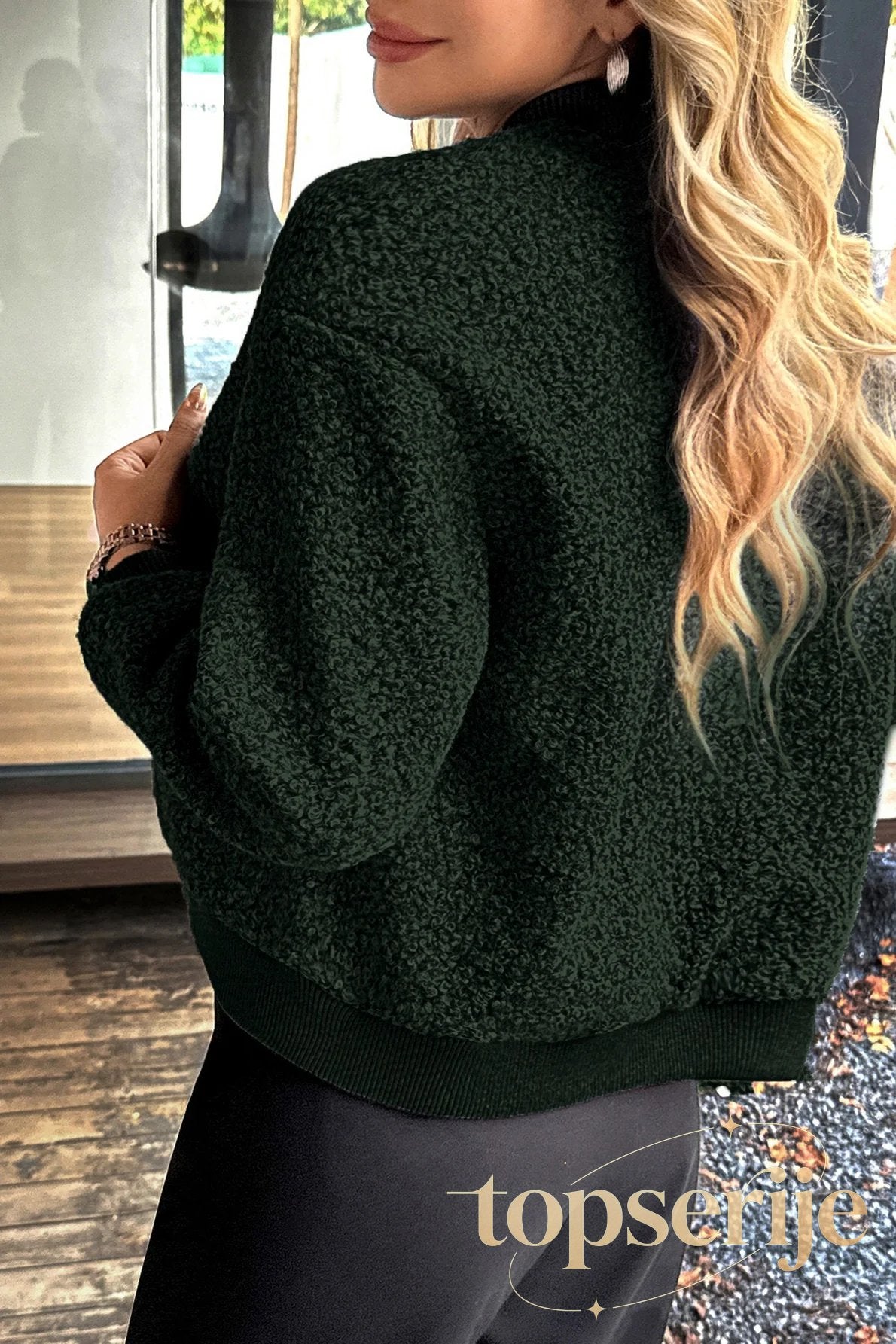 Holiday Style Long Sleeve Button Coat