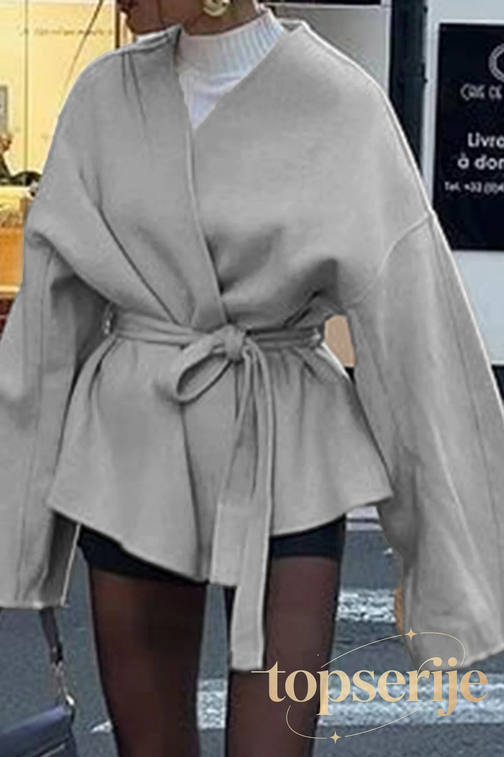 Tailored Long Sleeve Belted Trench Coat