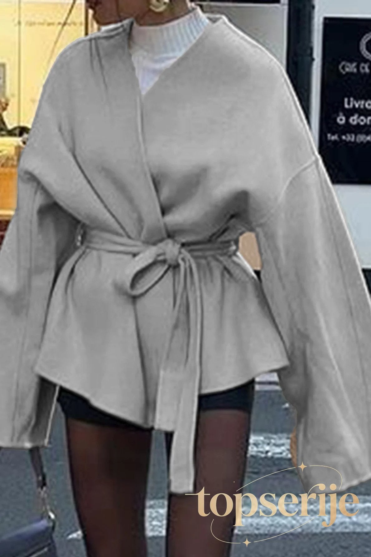 Tailored Long Sleeve Belted Trench Coat
