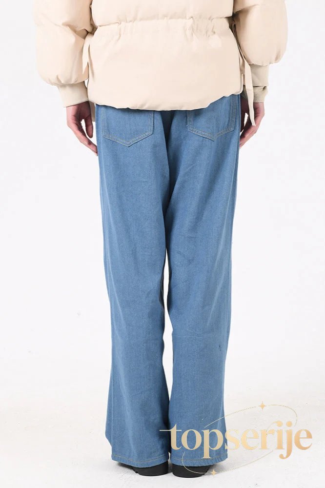 Metal Hole Hollow Out Straight Jeans
