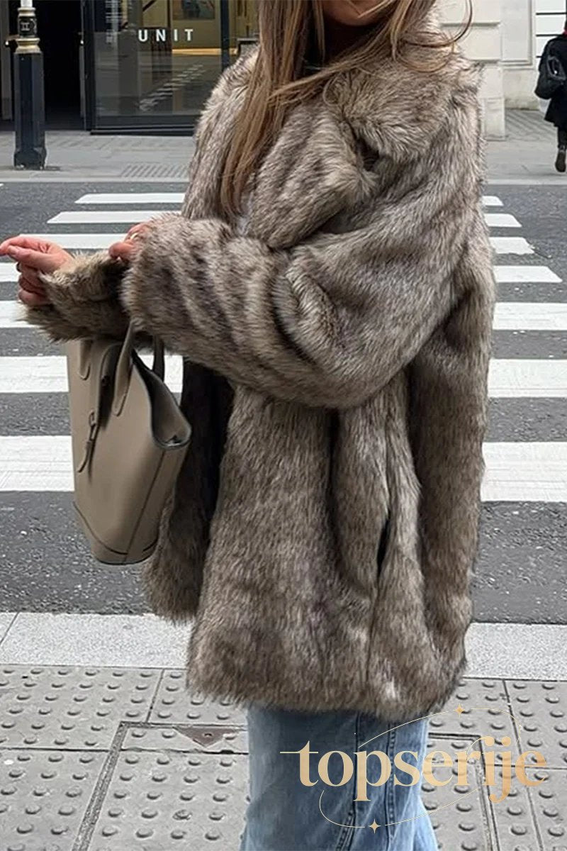 Chic Plush Long Sleeve Coat