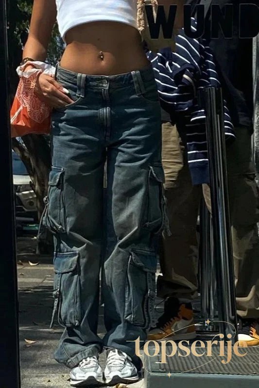 Y2K Streetwear Utility Jeans