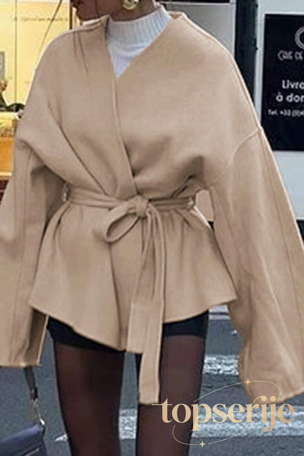Tailored Long Sleeve Belted Trench Coat