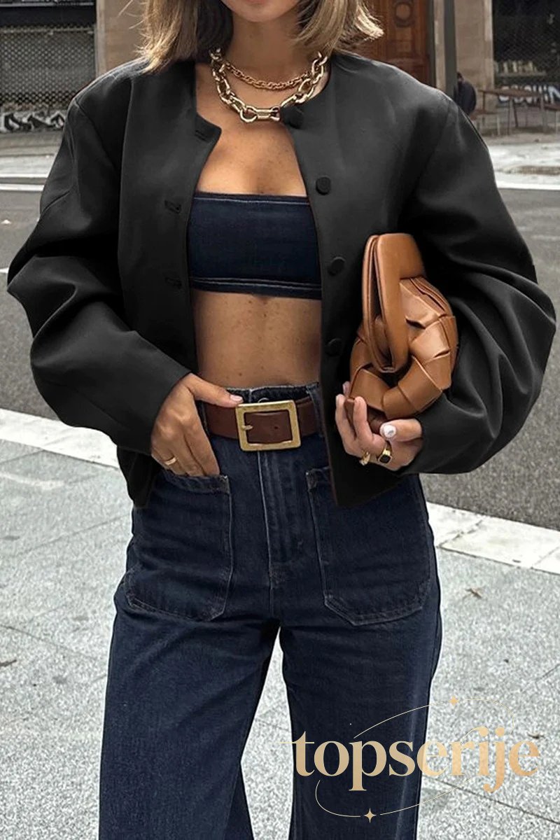 Resort Solid Color Long Sleeve Coat