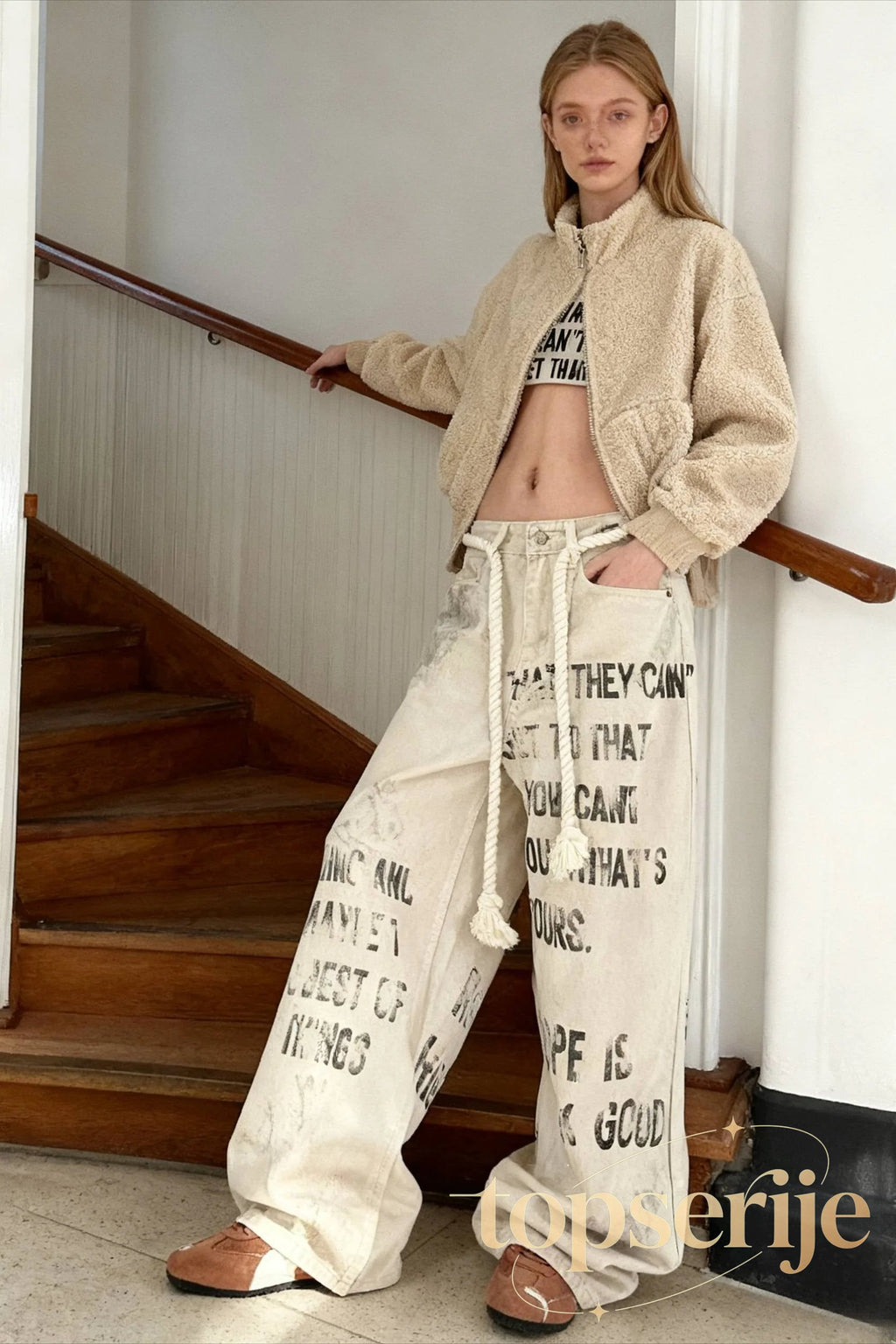 Apricot Graffiti Straight Denim Jeans