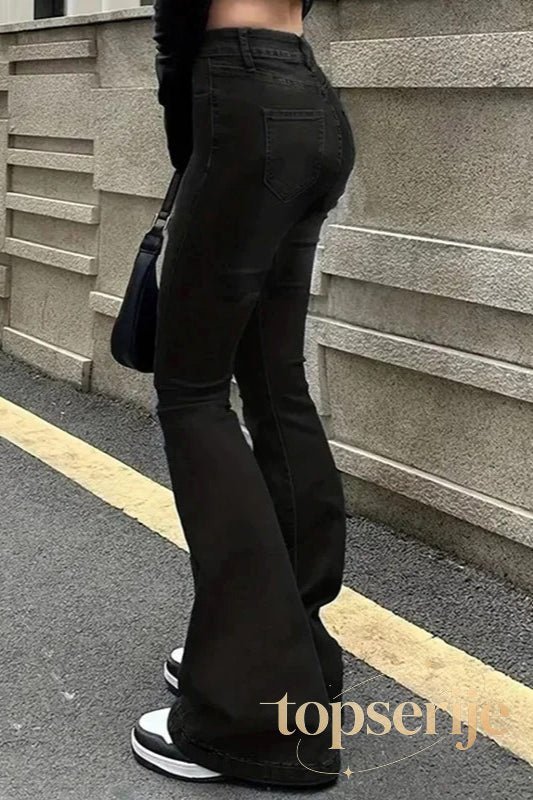 High Waist Flared Bootcut Jeans