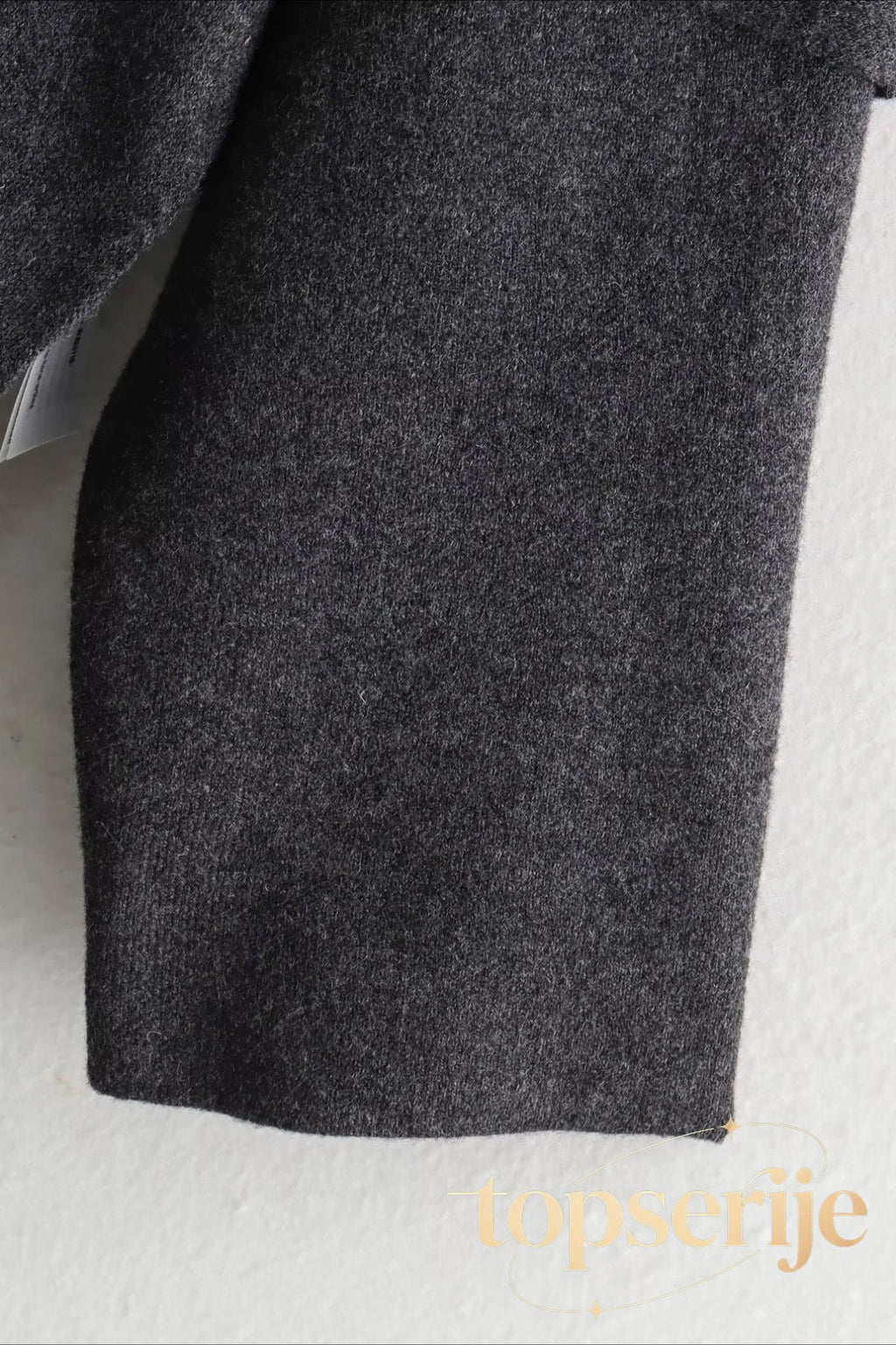 Cropped Knit Asymmetric Scarf Collar Coat