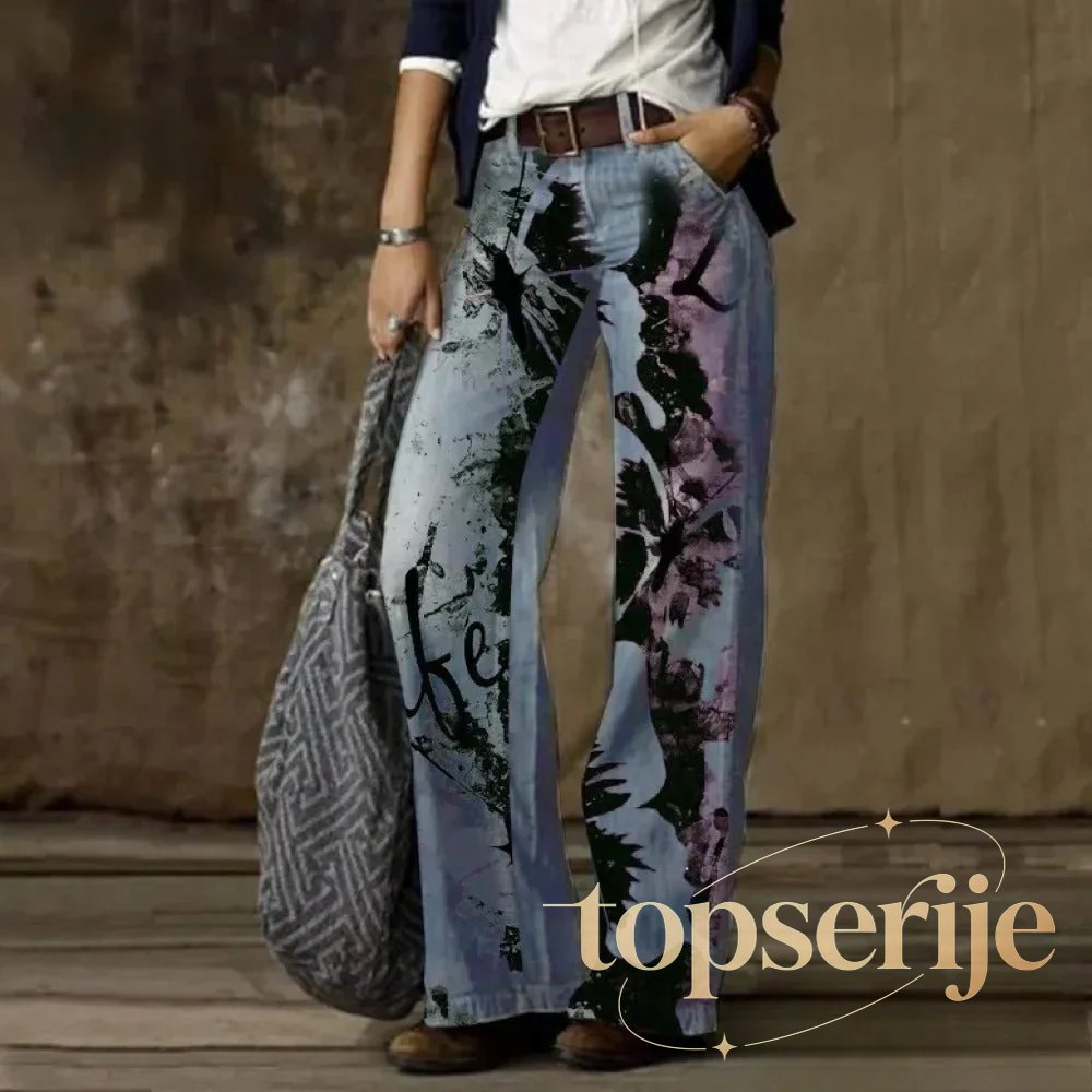Vintage Style Loose Wide Leg Streetwear Denim Jean