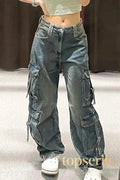 Y2K Streetwear Utility Jeans
