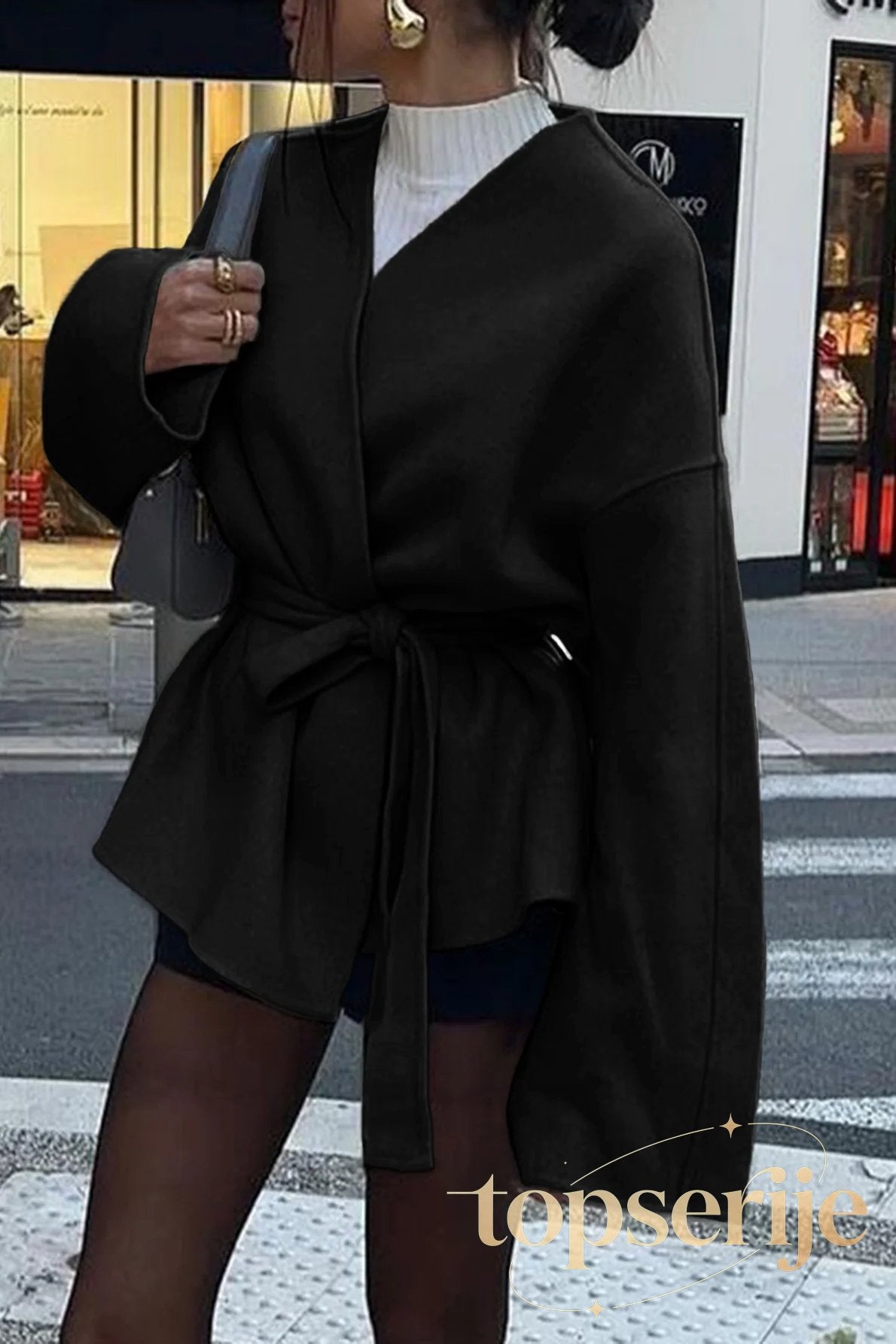 Tailored Long Sleeve Belted Trench Coat