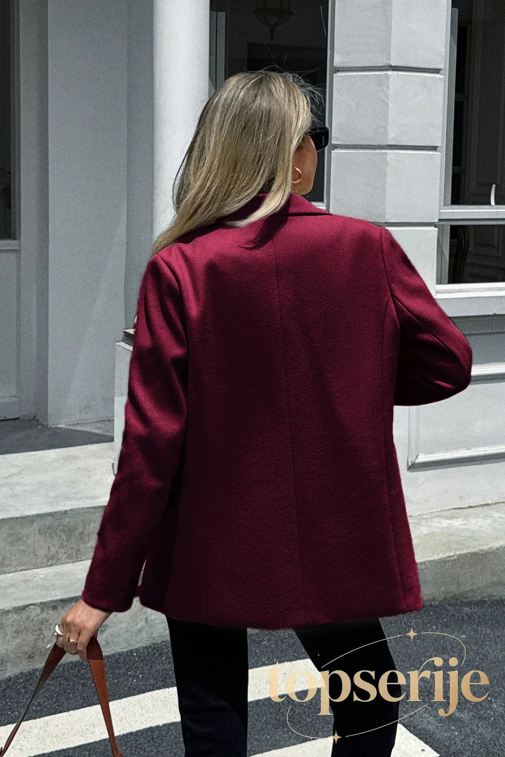 Minimalist Solid Color Tailored Coat
