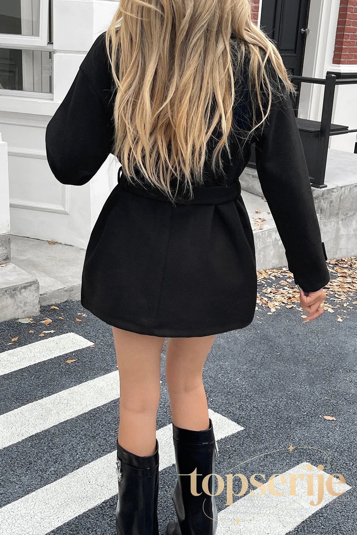 Long Sleeve Casual Wool Blend Coat