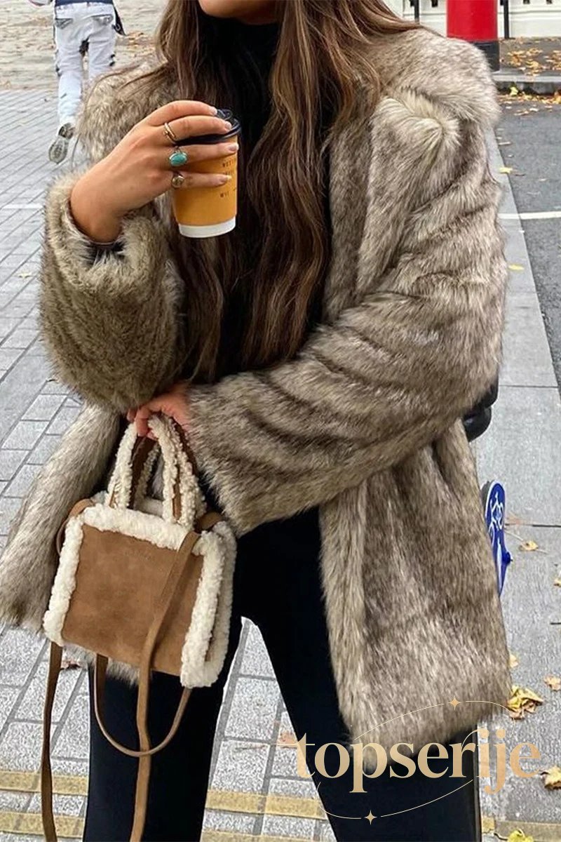 Chic Plush Long Sleeve Coat