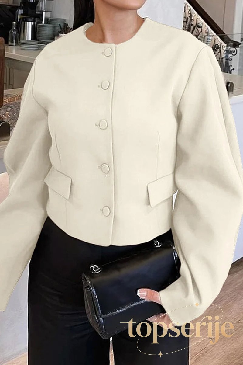 Resort Solid Color Long Sleeve Coat