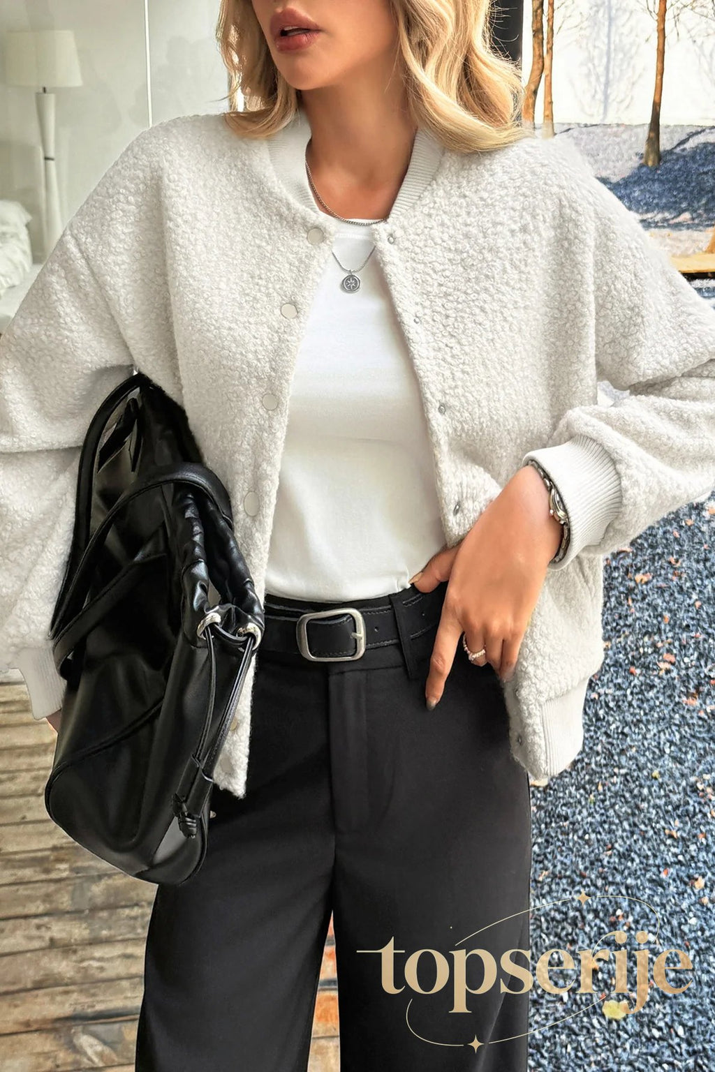 Holiday Style Long Sleeve Button Coat