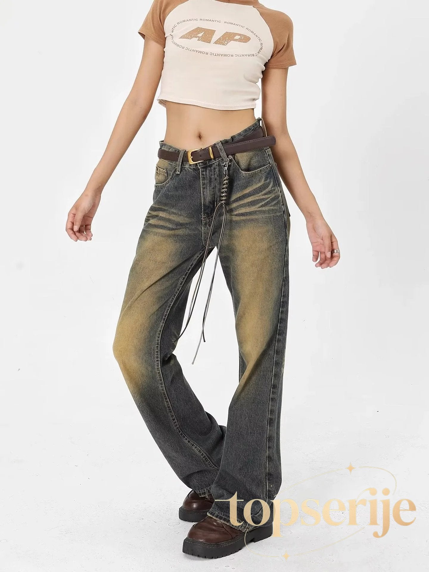 Wash Made Old Blue Micro Flared Retro Trendy Jean