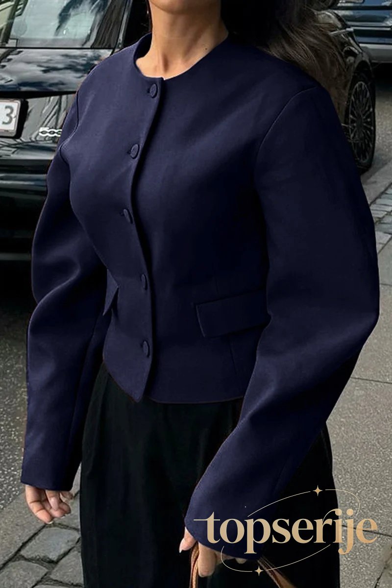 Resort Solid Color Long Sleeve Coat