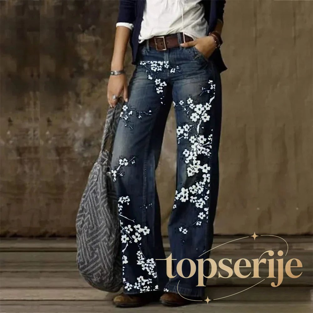 Vintage Style Loose Wide Leg Streetwear Denim Jean
