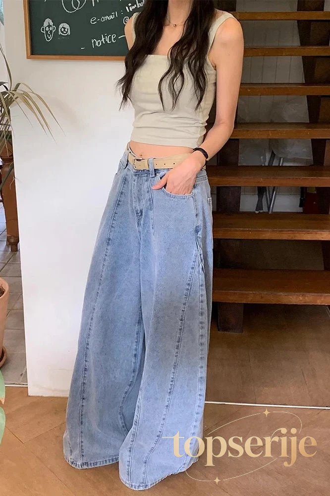 Retro High Waist Wide-Leg Jeans