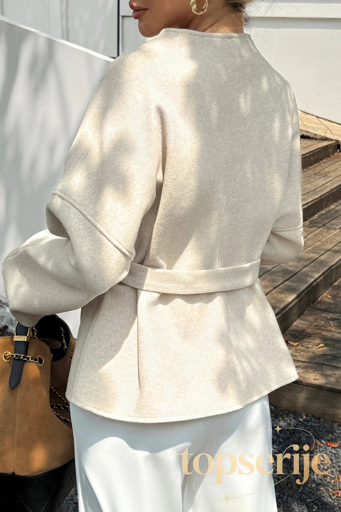 Vacation Tie Front Long Sleeve Coat