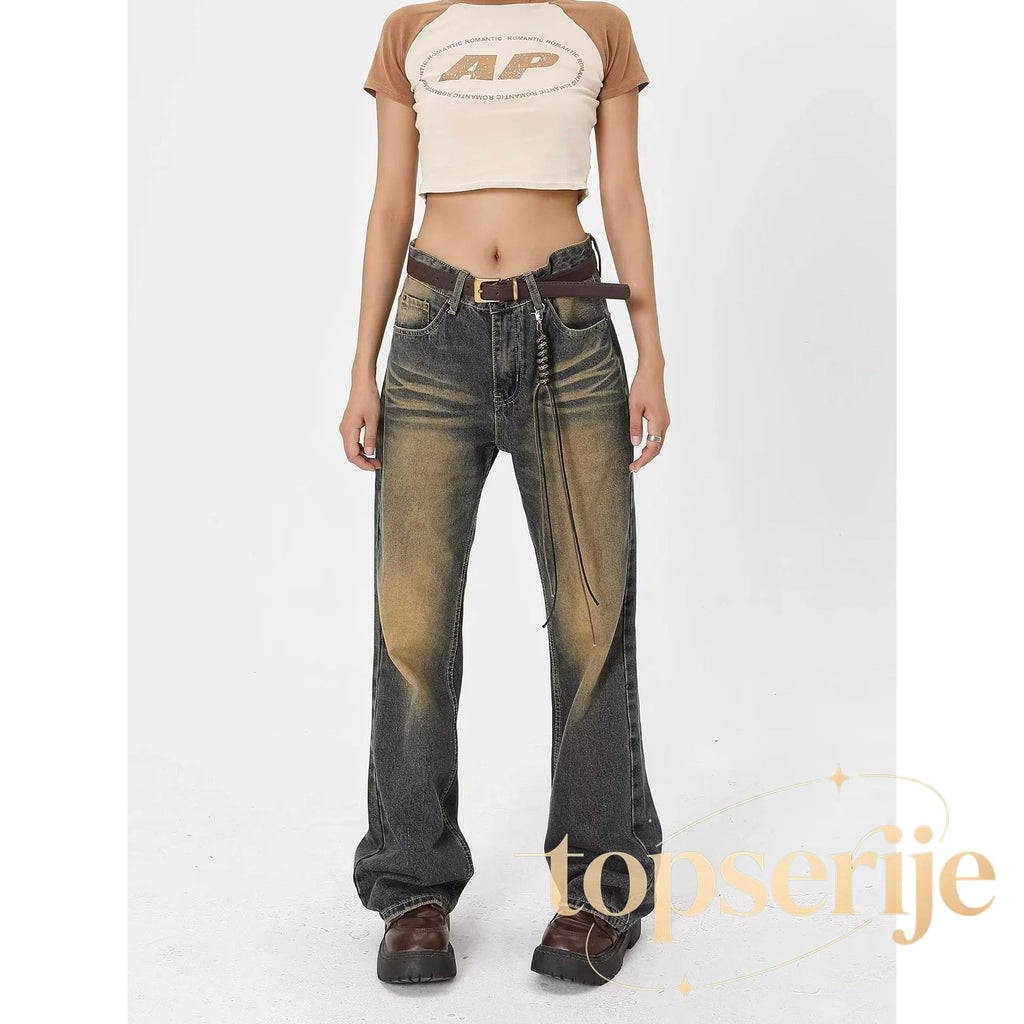 Wash Made Old Blue Micro Flared Retro Trendy Jean