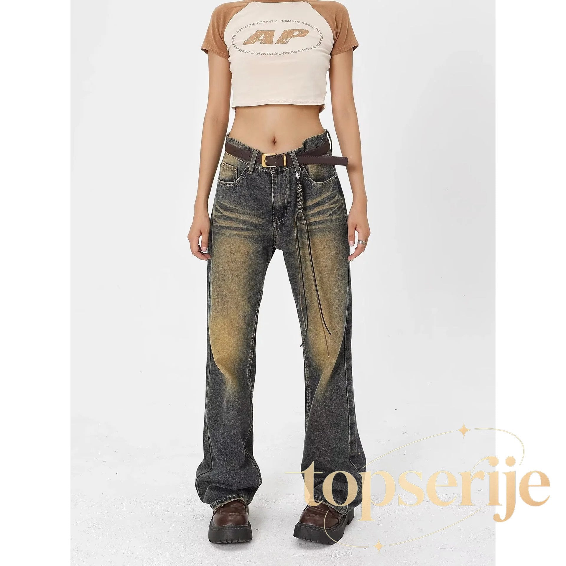 Wash Made Old Blue Micro Flared Retro Trendy Jean