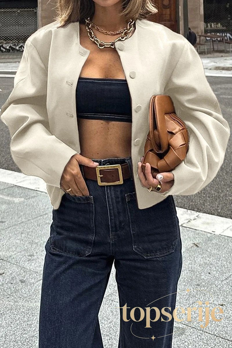 Resort Solid Color Long Sleeve Coat
