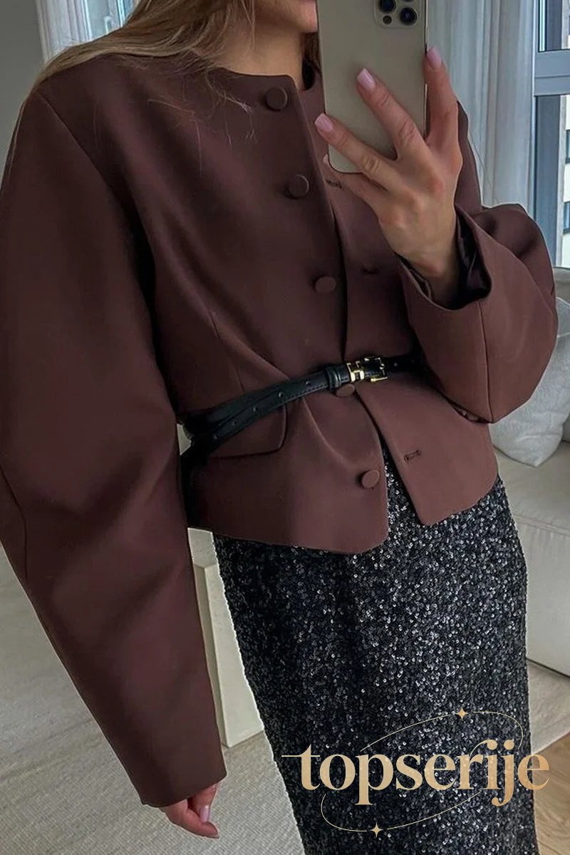 Resort Solid Color Long Sleeve Coat
