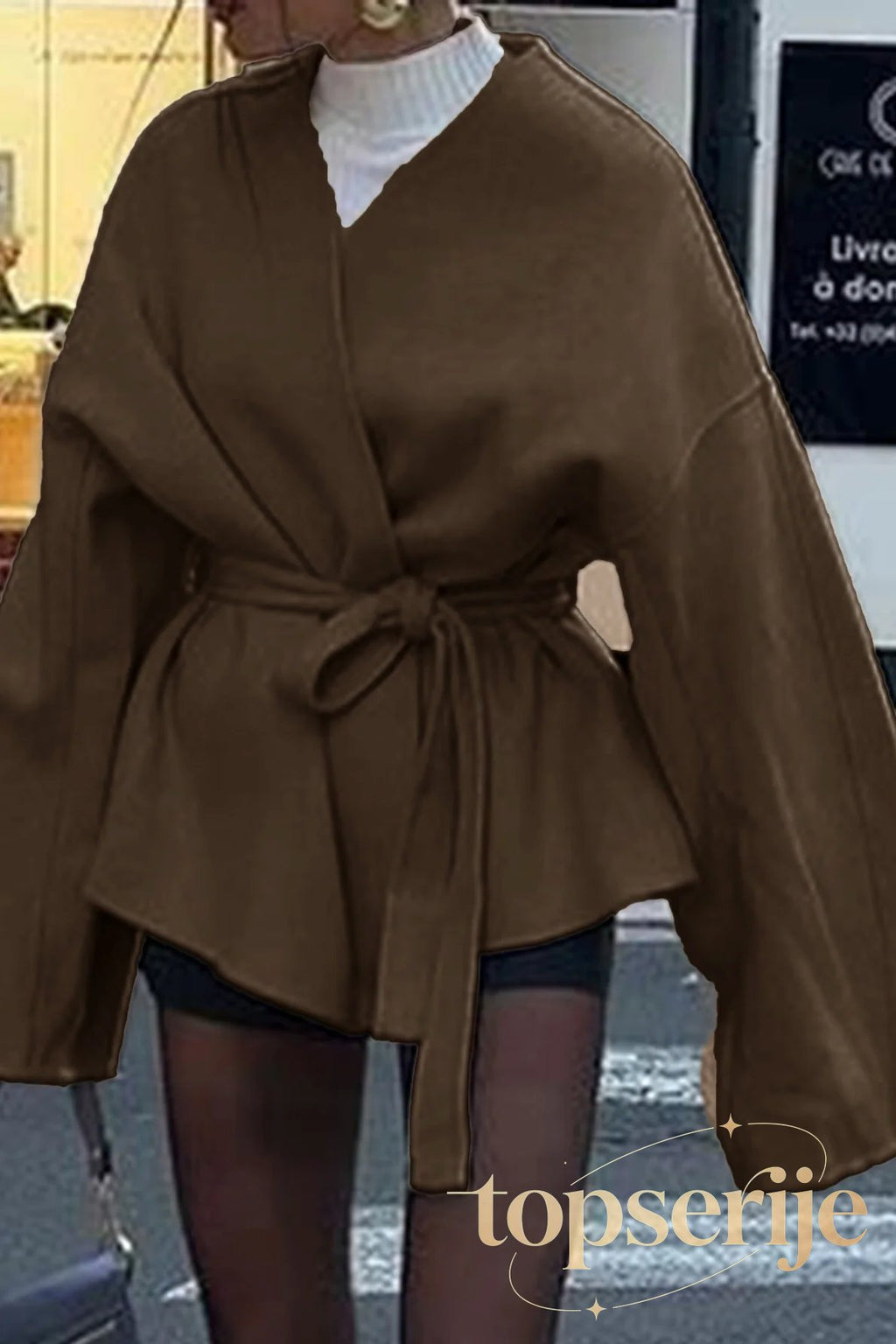 Tailored Long Sleeve Belted Trench Coat
