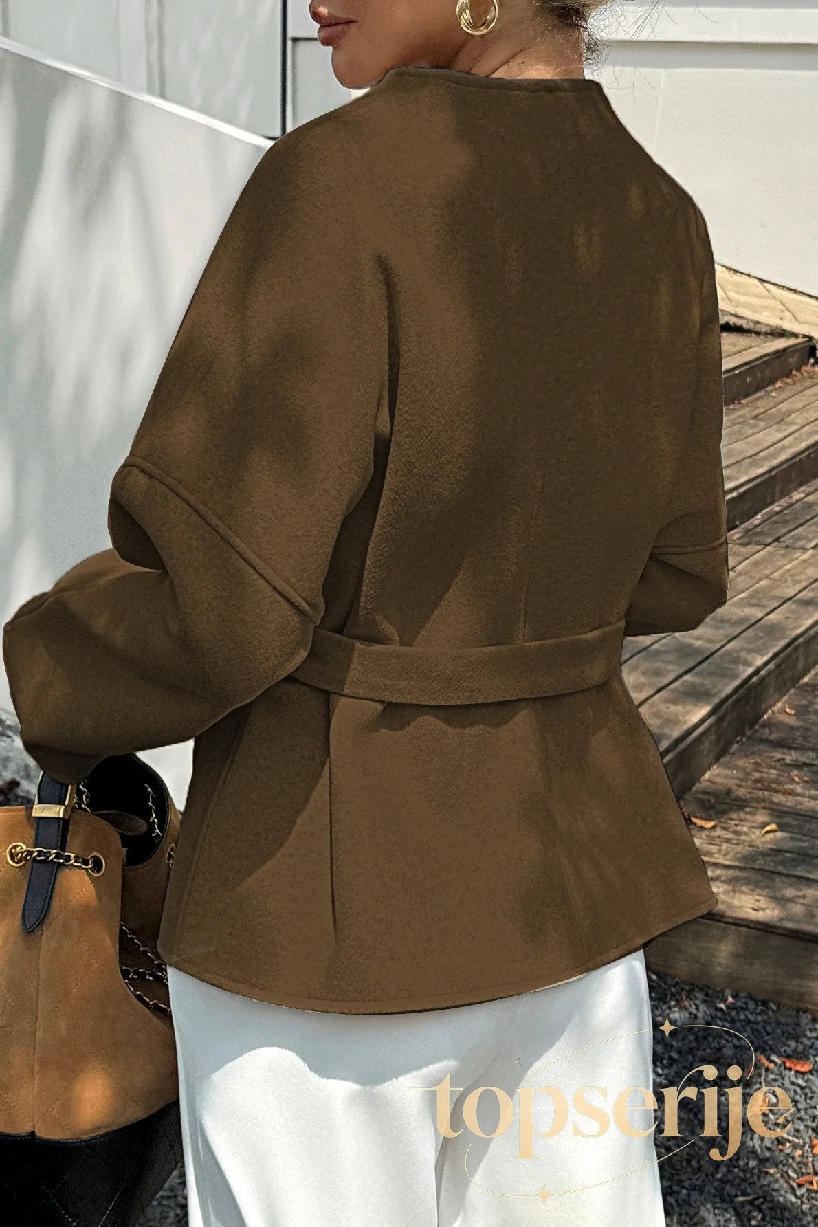 Vacation Tie Front Long Sleeve Coat